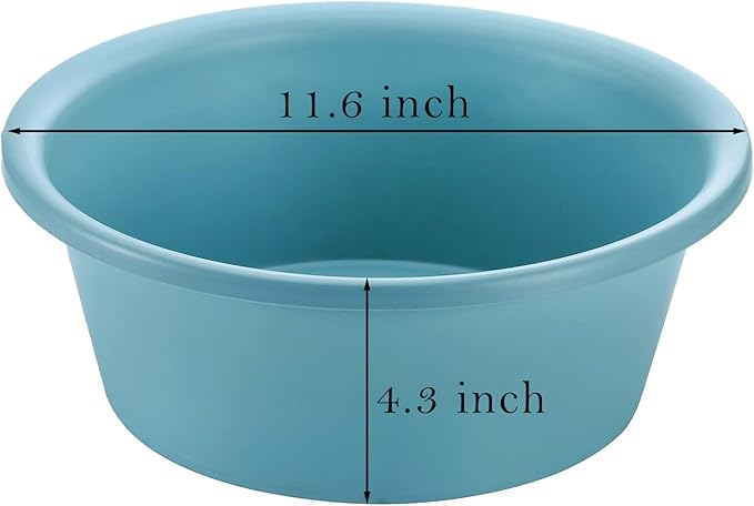 4 Pack Round Plastic Wash Basin,Small Basin Tub Stackable Camping Basin for Washing Face, Fruit, Dishes, Bottles, Home Kitchen Sink, 11.6 X 4.3 Inches, 4 Colors