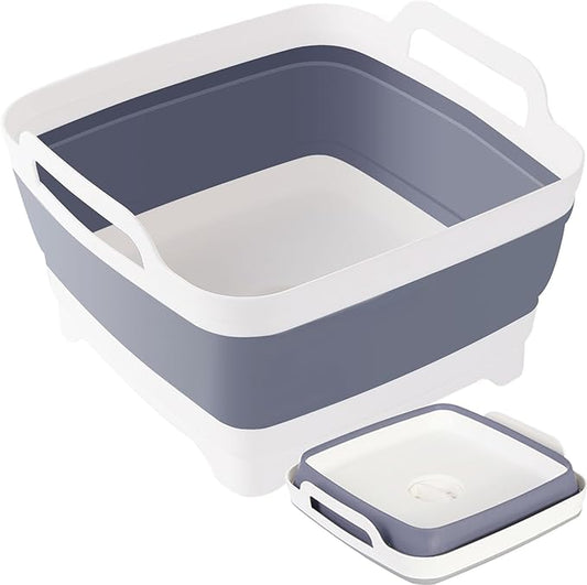 Collapsible Dish Tub 9L-Collapsible Basin Bucket Portable Sink-Outdoor Multiuse Foldable Sink Tub Wash Dish Basin for Kitchen Sink RV Camping