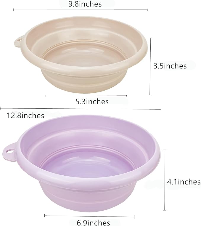 2Pack Collapsible Wash Basin Collapsible Dish Tub Collapsible Sink,Space Saving for Dishing, Fruit, and Camping, Hiking and Home