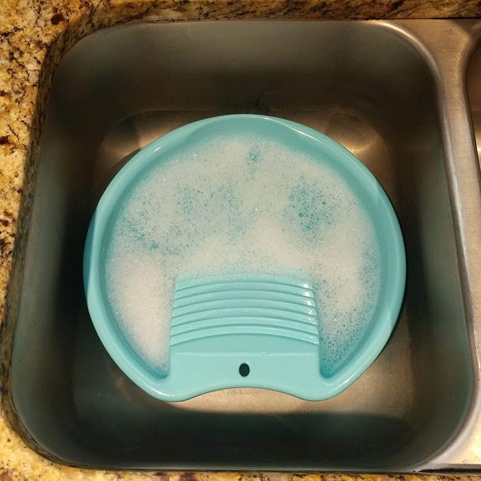 Blue Washboard Basin for Hand Washing Clothes and Small Delicate Articles